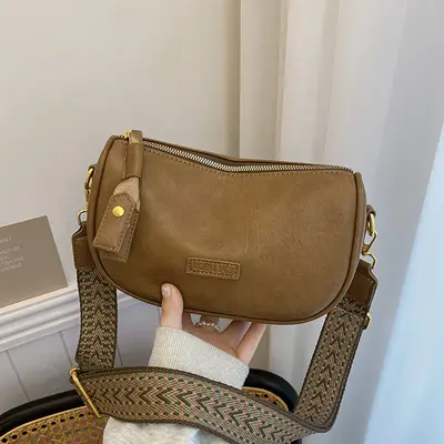 Moda Boston Çanta, Geniş Askılı Retro Yastık Çanta, Kadın Çapraz Askılı - 8