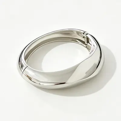Metal open elastic couple bracelet, irregular design - 7