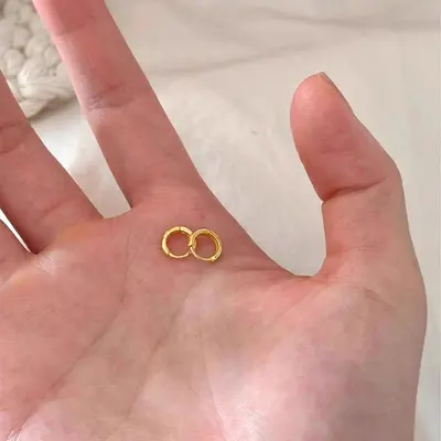 睡觉免摘小巧精致素圈耳环耳骨环925银针小众高级感设计百搭耳扣
