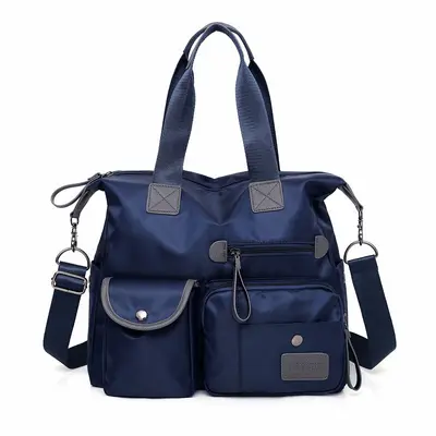 Large women's bag 2026 new model, high capacity, multi-pocket, handbag and shoulder bag, stylish and casual reinforced Oxford fabric travel bag. - 9