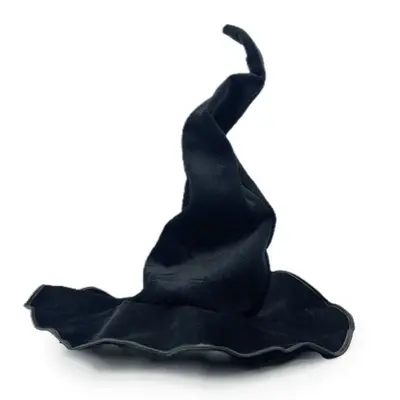Halloween Black Witch Hat with Purple Feather - 7