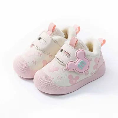 Cartoon Baby Walking Shoes, Winter Cotton Indoor Shoes for Girls and Boys