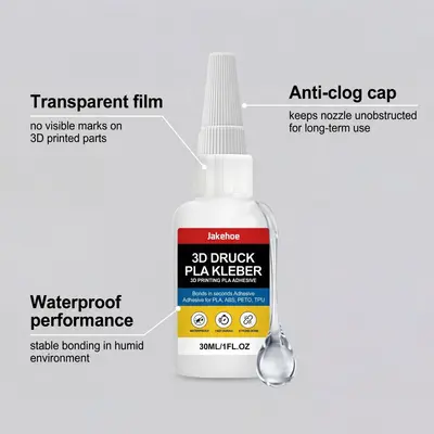 JAKEHOE 3D Printing Adhesive, Mild Odor, Suitable for Multiple Materials