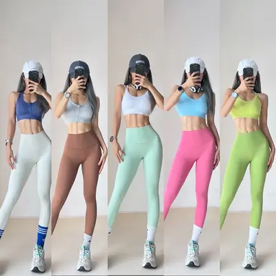 High-Waist Seamless Quick-Dry Yoga Leggings - 4