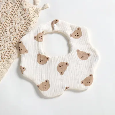 Six-Layer Cotton Baby Bib, 360 Degree Rotatable, for Newborns - 11