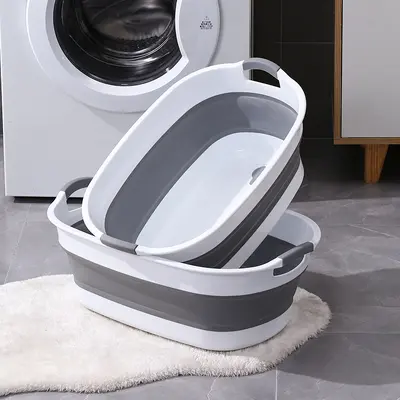 Foldable Baby Bathtub for 0-3 Years, Sitting and Lying, Rectangular