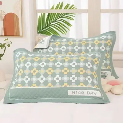 Polyester-Cotton Pillow Towel Set of 2, Extra Large, Stain-Resistant, Oil-Resistant - 2