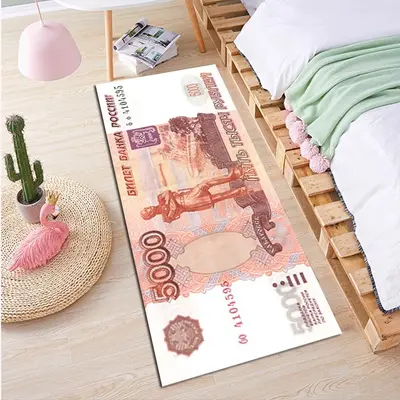 Dollar Bill Design Crystal Velvet Floor Mat, Full Coverage - 11