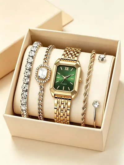 Women's Fashion Bracelet Watch, Quartz, Rhinestone - 8