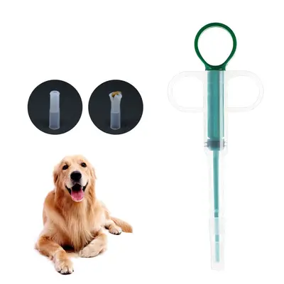 Kediler ve köpekler için evcil hayvan ilaç besleyici, hap almak için basmalı çubuk, köpek maması hap dağıtıcısı, böcek kovucu şırınga.