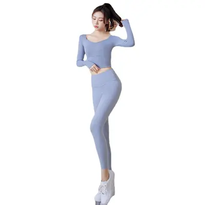 Women's yoga outfit, long sleeve pants, running training