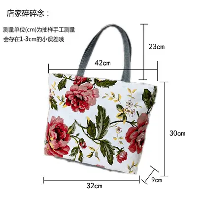 Large Capacity Printed Canvas Women's Tote Bag - 5