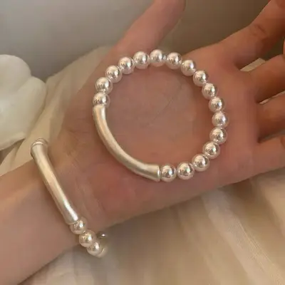 Damen-Armband aus 925er Silber mit Perlen, Luxus - 3