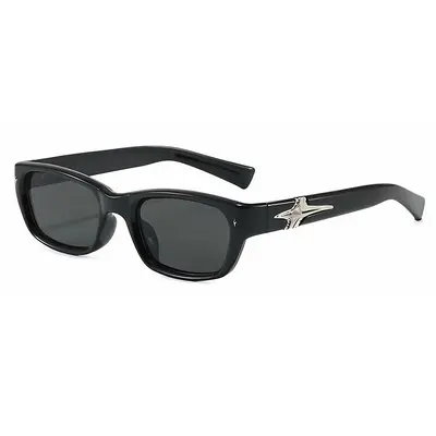 Herren-Sonnenbrille, eckig, blau, helle Farbe, für kleine Gesichter - 7