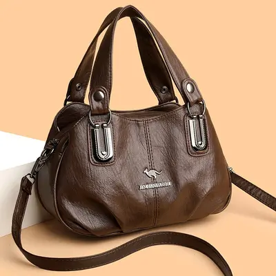 Large Capacity Soft Leather Crossbody Bag for Middle-Aged Women - 10