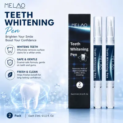 Teeth whitening pen with stain removal gel
