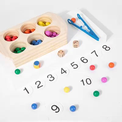 Farberkennungs-Sortierbox mit Perlen-Greifspiel