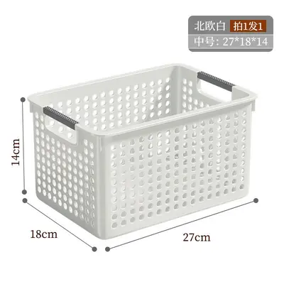Plastic storage basket kitchen cabinet home organization