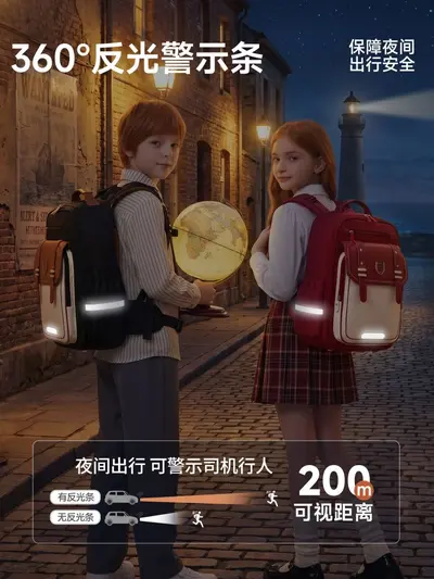 Primary school backpack, grades 1-6, lightweight, durable