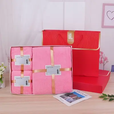 Korallenvlies-Handtuch-Set dreiteilig Geschenkbox - 8