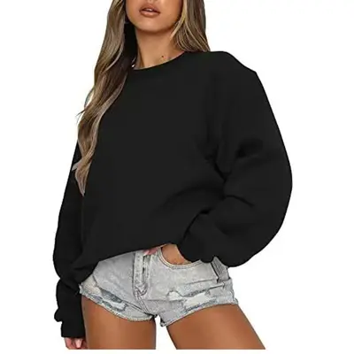 Damen Sweatshirt mit Fleecefutter, Rundhals, lockere Passform - 11