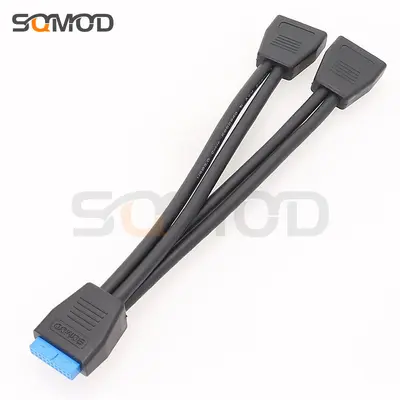 Computer motherboard USB3.0 extension cable 19-pin PCI-e pin splitter 20-pin 1 to 2 new model 2023