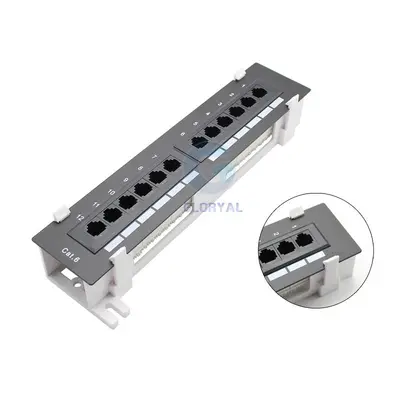 12-Port Wall-Mount Patch Panel, Category 5e and Category 6 - 5
