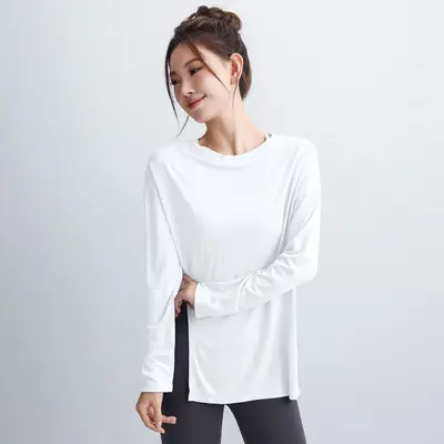 Women's Loose Long-Sleeve Yoga Top, Quick-Dry, Breathable - 8