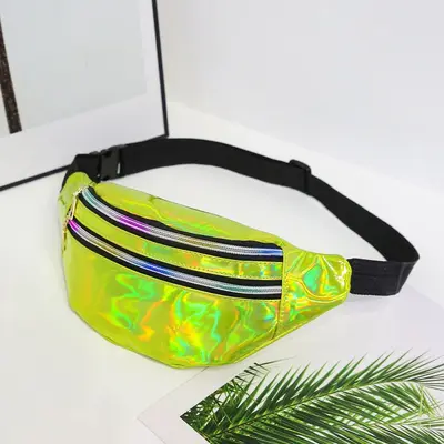 Women's Running Waist Bag with Laser Pattern and Reflective Details - 13