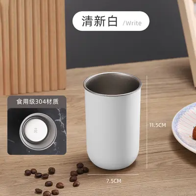 300 ml Japon tarzı basit gargara bardağı paslanmaz çelik süt kupası kahve fincanı taşınabilir aile diş fırçası kabı - 7