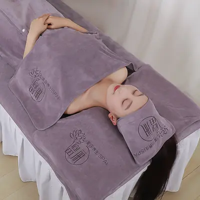 Beauty salon towel special set, turban, bed, bath towel, bath skirt set, absorbent, non-shedding, printable LOGO - 10