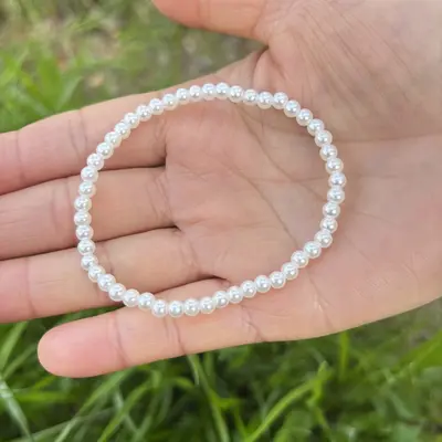 Kadın yapay inci bilezik günlük 4MM-14MM elastik halat bilezik basit Kore versiyonu simüle inci takı - 7