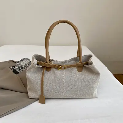 Women's Underarm Large Bag 2025, Korean Retro Style, Fabric Single-Shoulder - 9