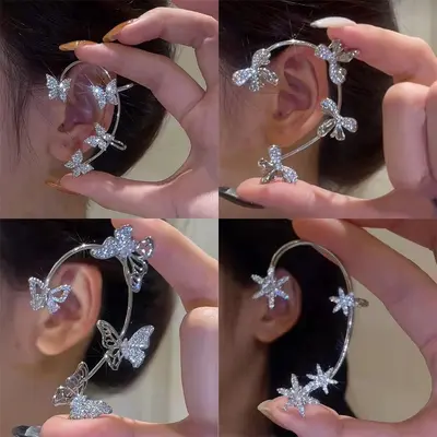 Non-Piercing Butterfly Ear Clip, Women's Earring Set