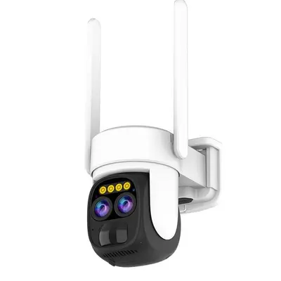 Weitwinkel Dual-Objektiv 4mm CCTV WiFi Kamera Outdoor Solar - 3