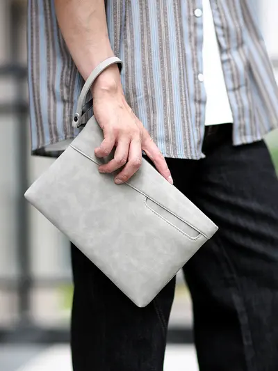 Men's Business Clutch Bag, Large Capacity, Minimalist Design - 1