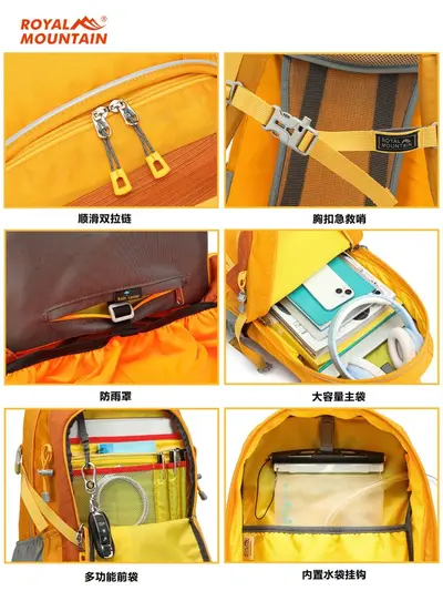 Mountaineering backpack, large capacity, for travel and cycling - 6