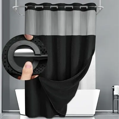 Waffle Shower Curtain, Double Layer, Polyester, Waterproof and Mildew-Proof - 8