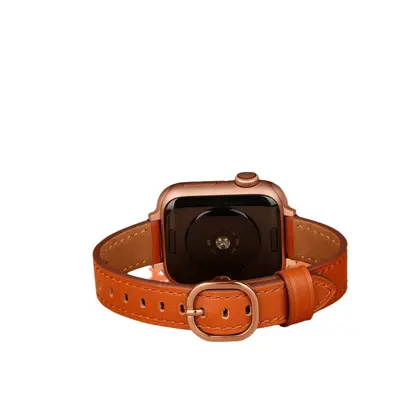 Slim Top-Grain Leather Band for Apple Watch 3/4/5/6/7/SE