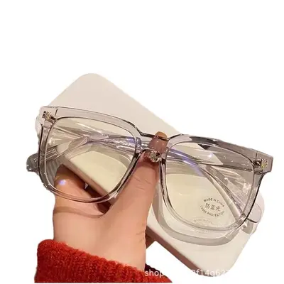 Blue Light Blocking Myopia Glasses for Women, Oversized Black Frame