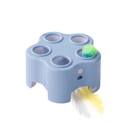 Electric Whack-a-Mole Cat Toy, Automatic, with Feathers - 10
