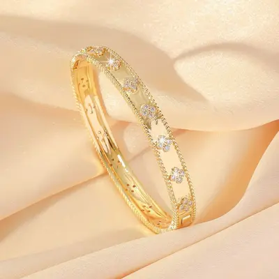 Kaleidoskop-Armband Damen, Blüte, vollständig mit Strass - 7