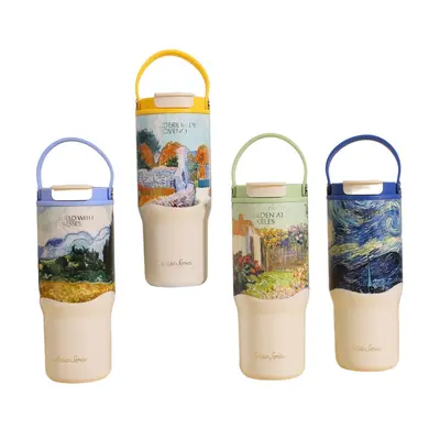 Stainless Steel Thermos Cup with Ceramic Inner Liner, Large Capacity, With Handle - 6