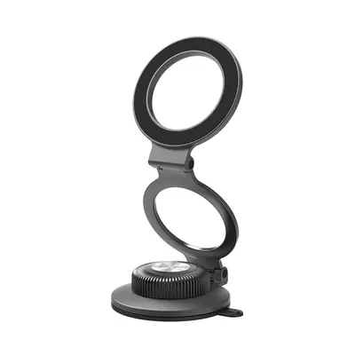 Ultra-Thin Alloy Magnetic Car Phone Holder, Tri-Fold, Vacuum Mount - 6