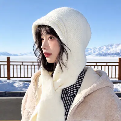 Women's Winter Knit Beanie and Scarf Set, Warm and Cold-Proof