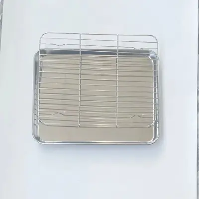 304 and 201 Stainless Steel Square Baking Tray with Mesh Pan