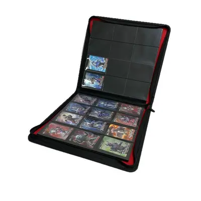 12-Fächer Spielkarten-Sammelalbum mit 480 Kartenfächern, PU-Leder