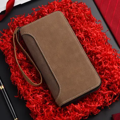 Men's Long Wallet with Zipper Coin Pocket, Multifunctional - 6