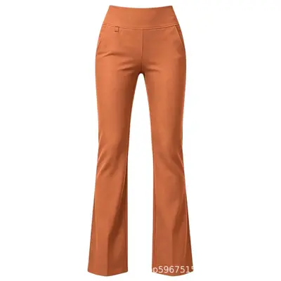 Damen-Yogahose mit hohem Bund und Taschen, elastisch, schmale Passform - 12