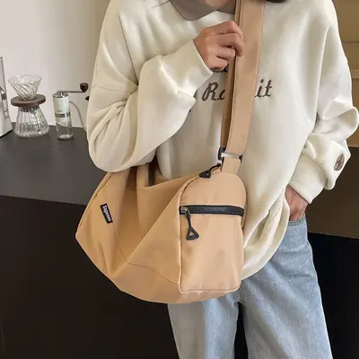 2025 summer new style simple and versatile university student solid color comfortable sports backpack shoulder bag men's lightweight crossbody bag women's - 5